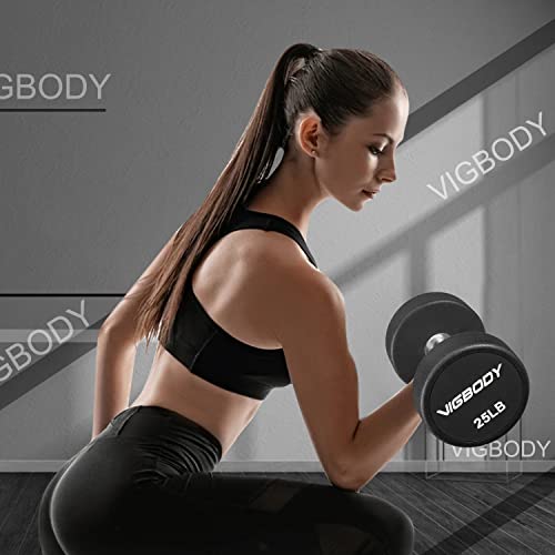 VIGBODY Dumbbell Weights Barbell with Metal Handles for Strength Training, Full Body Workout, Functional and HIT Workout Single