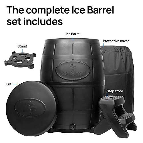 Ice Barrel Ice Bathtub - Freestanding Cold Therapy Training Tub – An Ice Bath Tub for Athletes - Adult Spa for Ice Baths and Soaking (Black)