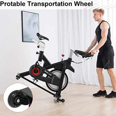 KOUZ LIVE Cycling Exercise Bikes Indoor Stationary Bike for Home Workout, Cycle Bike with Quiet Belt Drive & Professional Seat & Ipad Mount