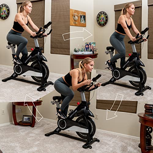 AceFuture Slim Indoor Cycling Bike with Silent Magnetic Resistance, Stationary Exercise Bikes for Home Workouts, Cycle Bike for Home Cardio Training, Fitness Bicycle with Hand Pulse and Tablet/Water Bottle Holder