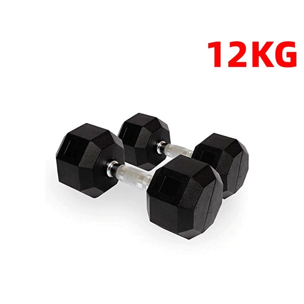 CANNON set hexagonal rubber gym weights 1 to 20 Kg men and women fitness training dumbbells
